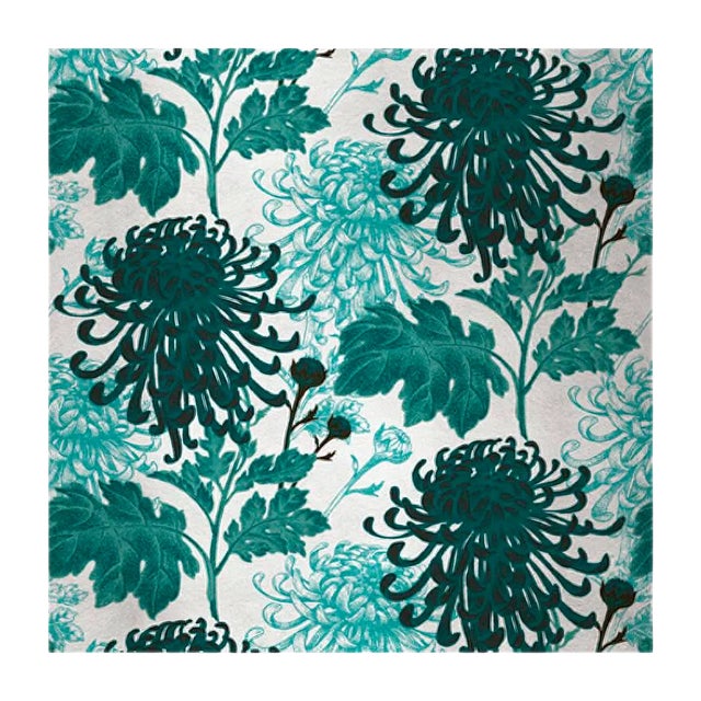 Mixed Dahlia 4 Fabric Wall Covering by Chiara Mennini for Midsummer-Milano For Sale