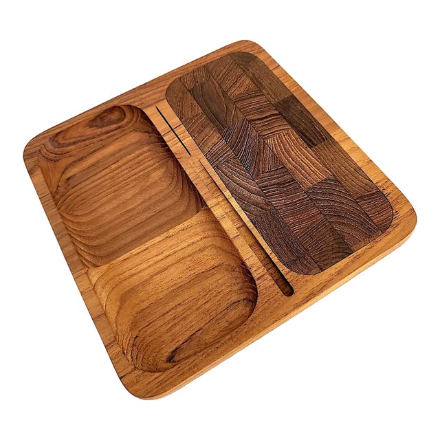 1960s Danish Teak Wood Small Cheese/Charcuterie Board For Sale