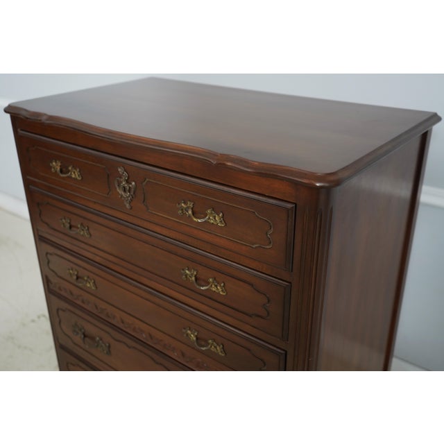 Vintage French Country Walnut Finish High Chest For Sale - Image 13 of 18