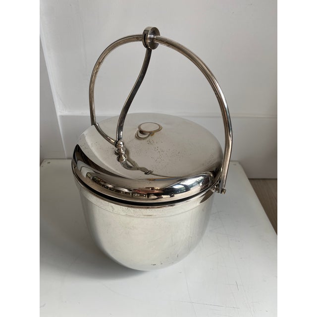 1940s Silver & Milk Glass Ice Bucket Chairish
