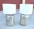 Metal Pottery Barn Siver Hammered Metal Rivet Table Lamps W/Shades-Pair For Sale - Image 7 of 11