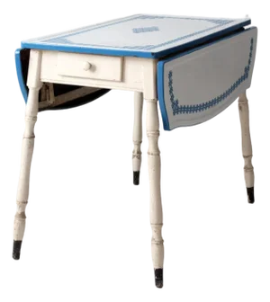 Vintage 1930s Drop Leaf Enamel Top Kitchen Table