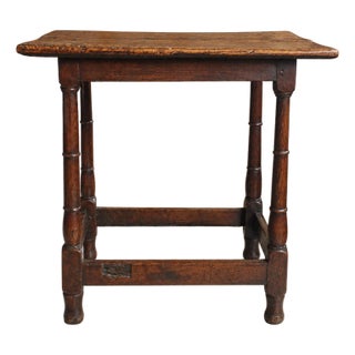 Late 17th–Early 18th Century English Oak Tavern Table With Single-Plank Top For Sale