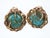 Mid Century 14k gold/Turquoise clip on earrings. Very cool pair of 14k and natural turquoise earrings with strong springs...