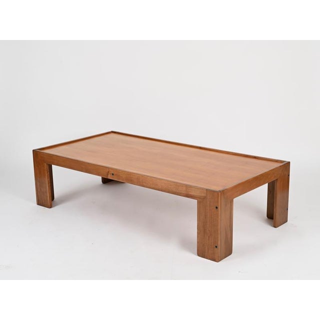 Wood Large Coffee Table by Afra and Tobia Scarpa for Cassina, 1960s For Sale - Image 7 of 16