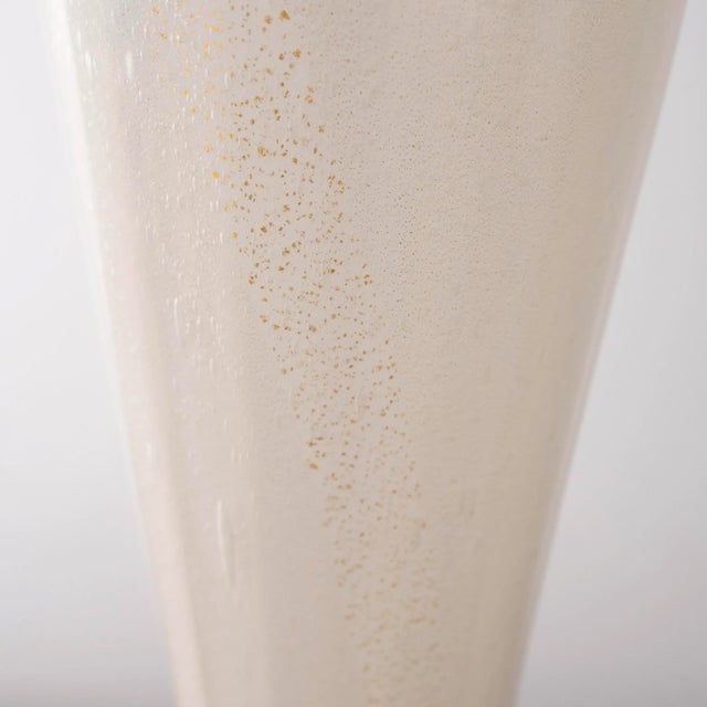 White and Gold Blown Murano Glass Table Lamps, Italy, 1980s For Sale - Image 10 of 12