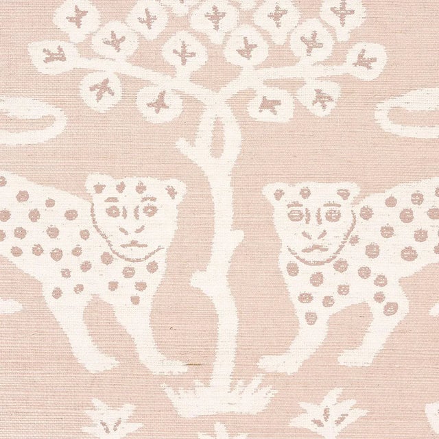 Contemporary SAMPLE - Schumacher Woodland Leopard Sisal Wallpaper In Petal For Sale - Image 3 of 4