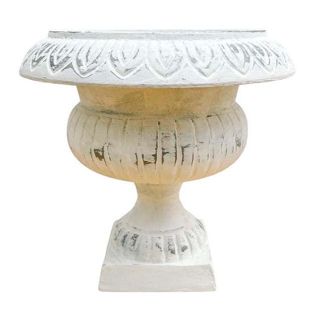 Vintage French Country Distressed Metal Urn Planters a Pair Chairish