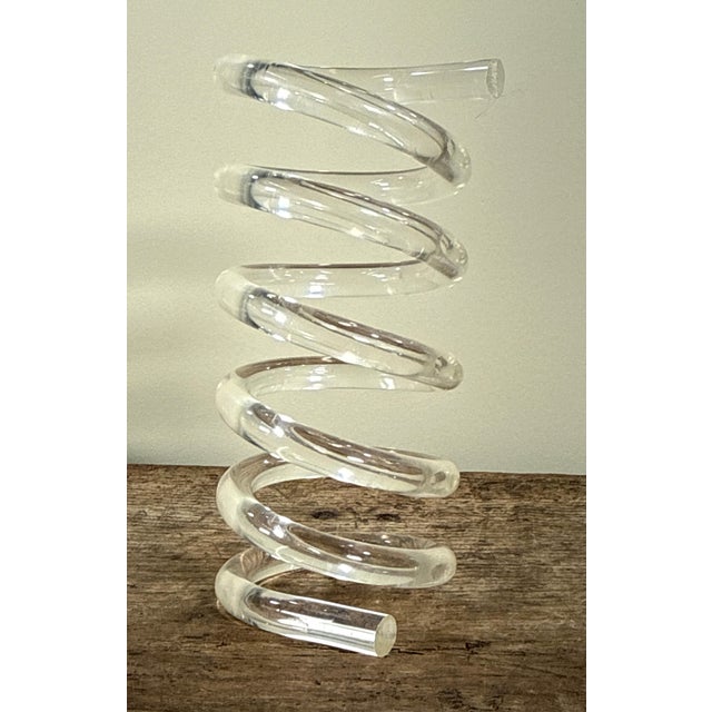 Mid 20th Century Mid Century Modern Dorothy Thorpe Style Lucite Spiral Letter Holder Desk Accessory For Sale - Image 5 of 7