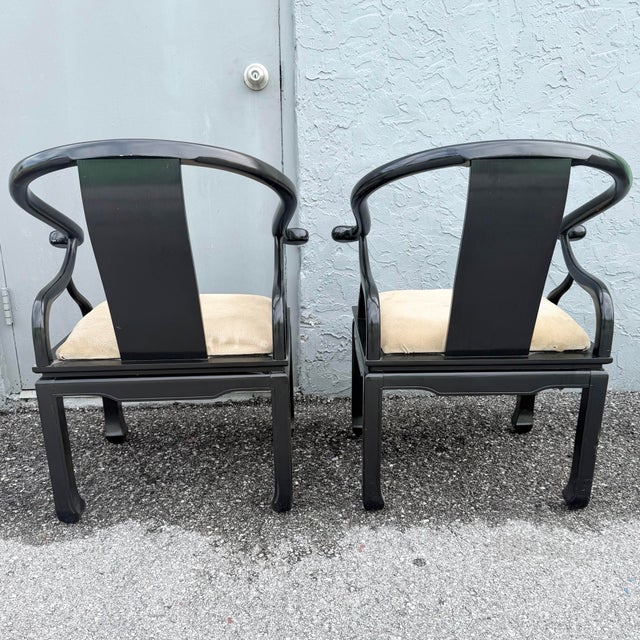 Mid 20th Century Jame Mont Style Horseshoe Chairs - A Pair For Sale - Image 5 of 10