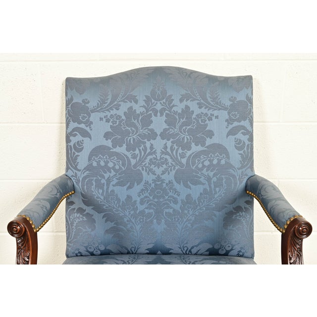 Wood Kittinger Chippendale Carved Mahogany Open Arm Library Chairs | Pair For Sale - Image 7 of 18