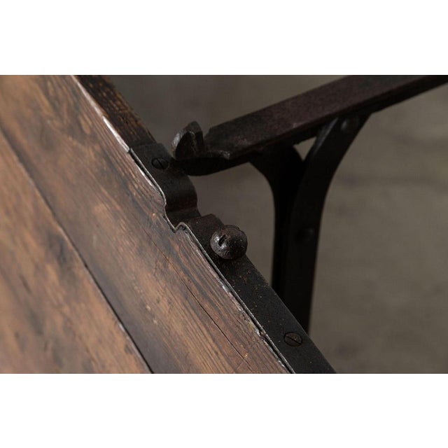 19th Century Iron & Pine Trestle Table, 1890s For Sale - Image 16 of 17
