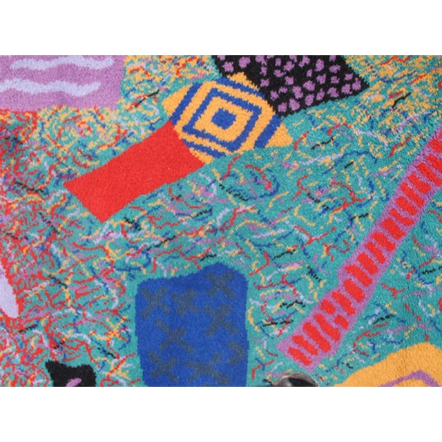 Keivan Woven Arts, Vintage Mid Century Scandinavian Swedish Rug With Abstract Design Teal, Purple and Multi Colors For Sale - Image 4 of 8