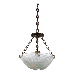 1920s Lalique Opalescent Coquille Hanging Pendant