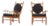 Vintage Armchairs in Oak and Terry Fabric, 1950s, Set of 2 For Sale