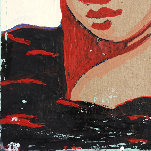 "Morena" Original Mixed-Media Portrait Painting by Danny Brown For Sale - Image 4 of 5