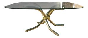 1970s Hollywood Regency Brass Plated Jax Center Coffee Table