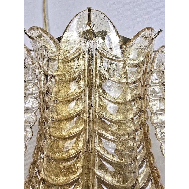 1980s Pair of Gold Leaves Murano Glass Sconces, Mid Century Modern For Sale In Dallas - Image 6 of 10