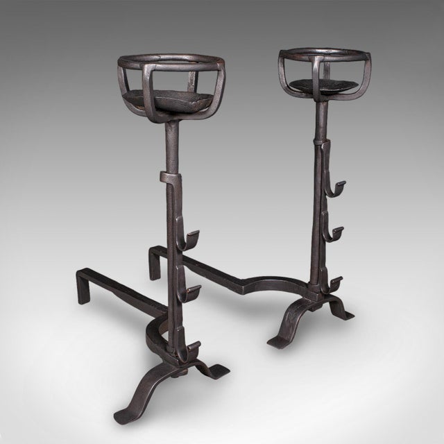 Black Antique Fireplace Set, English Cast Iron, Fire Basket, Mulling Andiron, Georgian For Sale - Image 8 of 11