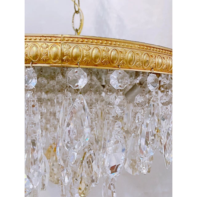 1950's Italian Brass Upside Down Layered Chandelier For Sale - Image 10 of 11