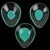 Beautiful vintage set of 3 Murano hand blown Tiffany blue / teal green Italian art glass small bowls or dishes. The pieces...