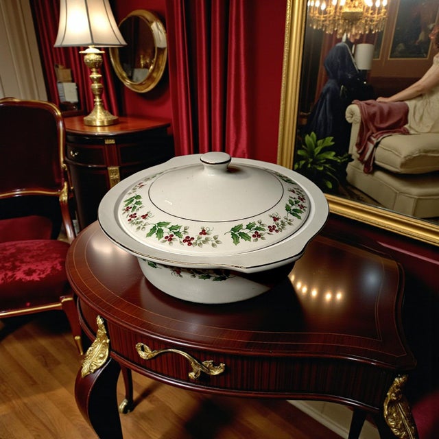 Gibson Holiday Charm Holly Berry Dinnerware Place Setting for 4 - Set of 33 Pieces For Sale - Image 11 of 17