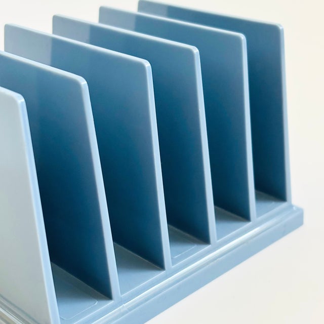 Vintage Blue Plastic Letter Holder For Sale - Image 10 of 11