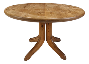 Round Pine Wood Dining Table by Rainer Daumiller, 1970s