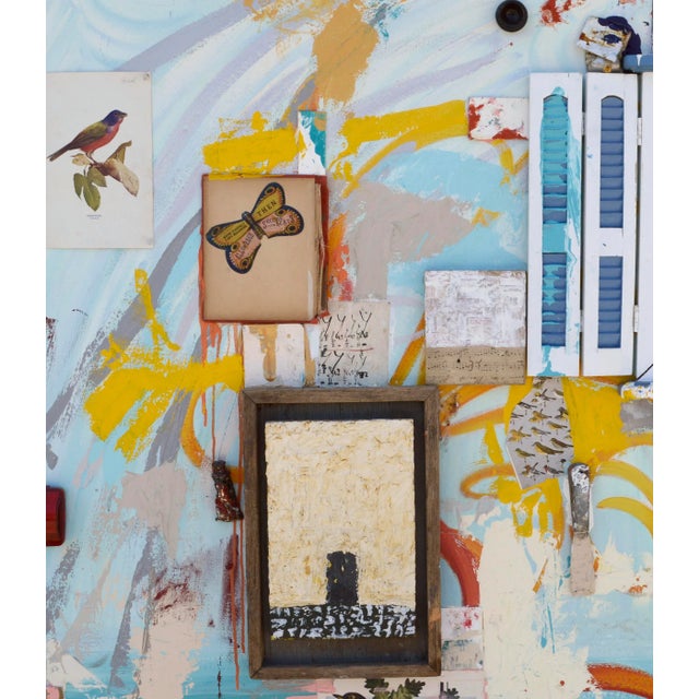 Large-scale abstract assemblage by Bay Area artist Michael Pauker (American, b.1957). Lively assemblage with various...