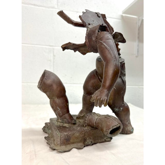 Figurative Vintage Daniel Vance Bronze Brutalist Sculpture Statue Disarticulated Baby Doll For Sale - Image 3 of 14