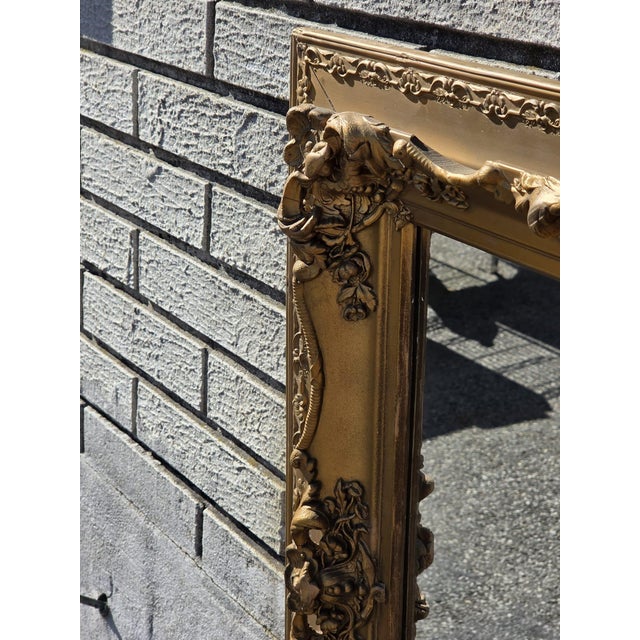 19th Century Gilded French Decorative Hand Carved Wall Mirror . For Sale - Image 16 of 18
