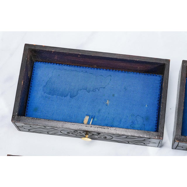 19th Century Hand Carved Wood Miniature Cabinet Chest of Drawers Victorian Jewelry Keepsake Storage For Sale - Image 12 of 17