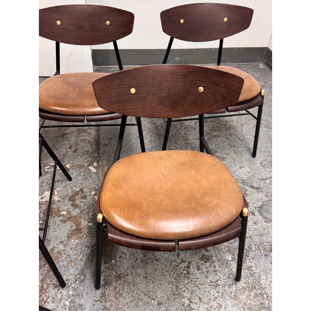 District Eight Kink Leather Dining Chairs, Set of Eight For Sale - Image 11 of 12