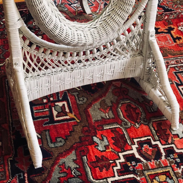 Mid-20th Century Wicker Full-Length Cheval Floor Mirror For Sale - Image 10 of 11