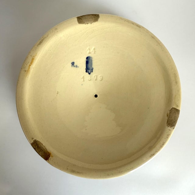 Art Nouveau Centerpiece / Footed Bowl with Openwork Rim from Karlsruher Majolika, 1890s For Sale - Image 5 of 8