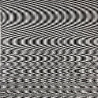 Modern Abstract Offset Black and White 'Untitled' Lithograph by Bridget Riley For Sale