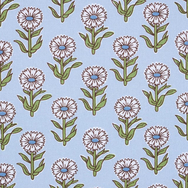 Contemporary Sample - Schumacher Adeline Fabric in Mineral & Leaf For Sale - Image 3 of 3