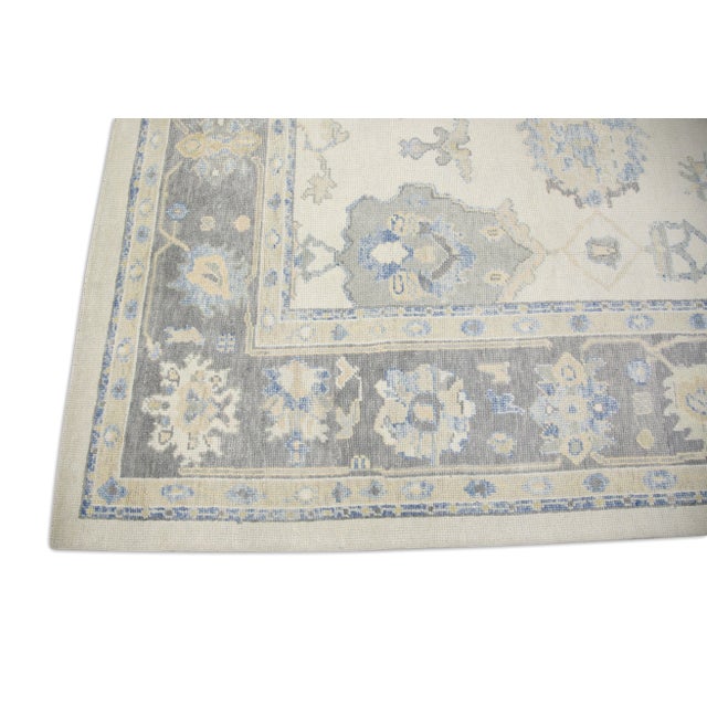 Modern Turkish Oushak Rug 8'10" x 11'10" For Sale - Image 4 of 7