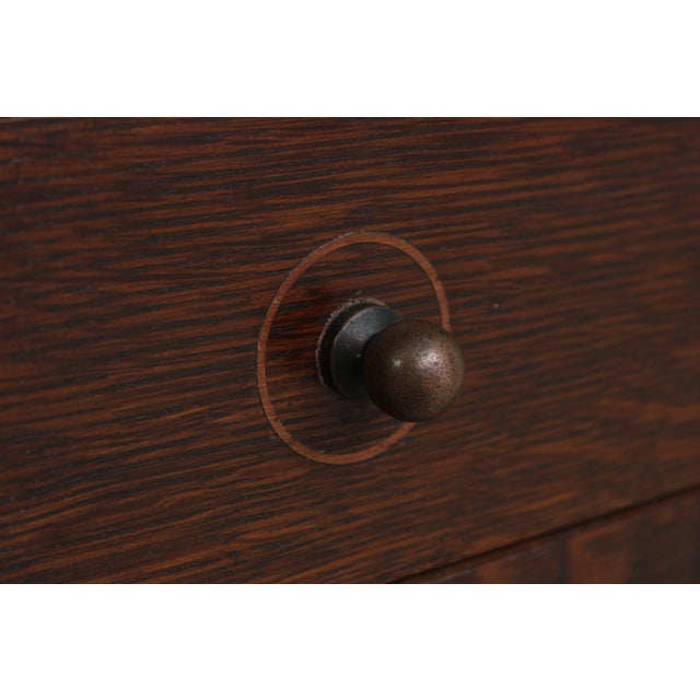 Stickley Harvey Ellis Inlaid Arts & Crafts Oak Desk For Sale - Image 9 of 17