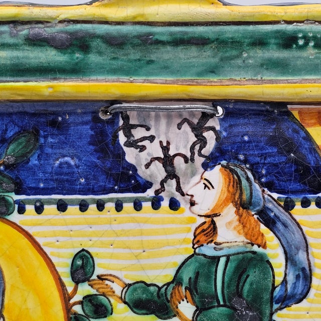 Vintage Italian Maiolica Madonna and Child Plaque by Roberto Lanchi, Rome For Sale - Image 9 of 13