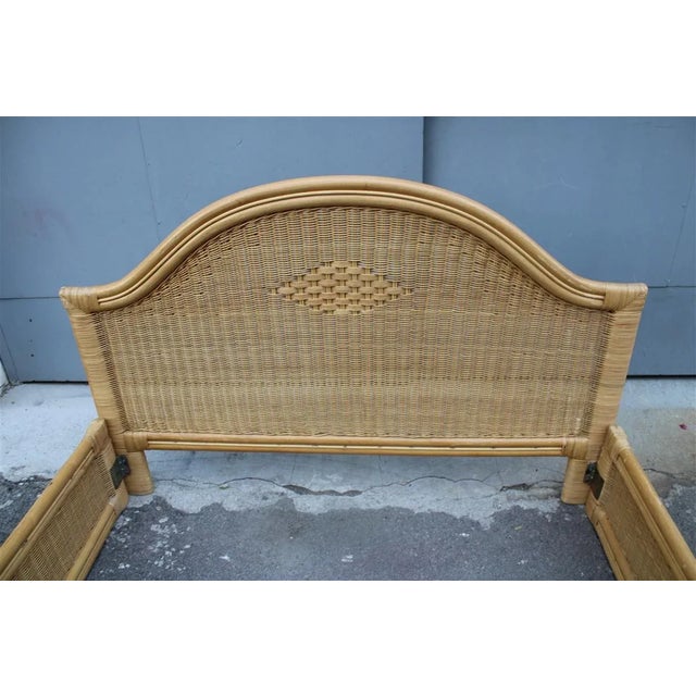 Vintage Italian Bamboo and Wicker Bed by Tommaso Barbi, 1970 For Sale - Image 11 of 17