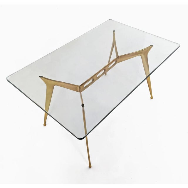 Brass and glass coffee table, Cesare Lacca for Fontana Arte, Italy circa 1950. Very good state. Some scratches from use on...