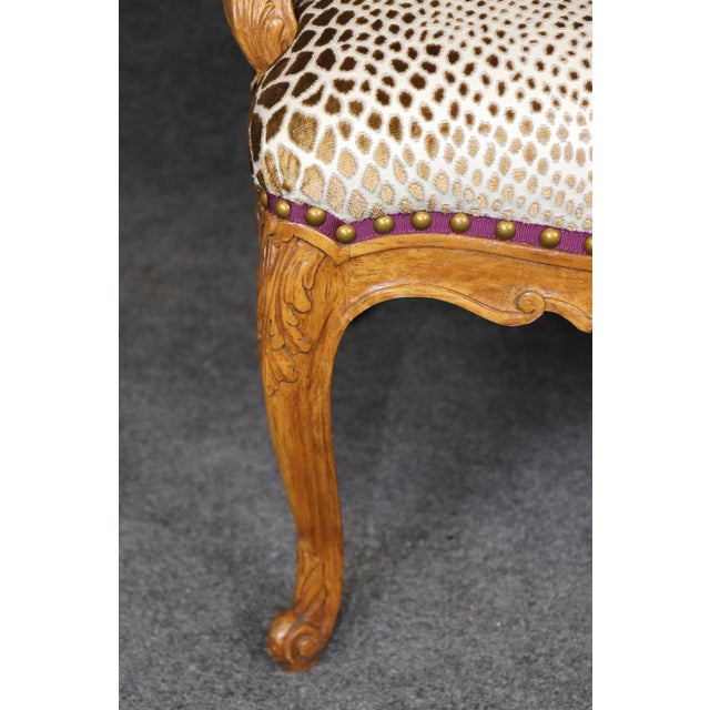 Louis XV Style Cheetah Print Upholstered Arm Chair For Sale - Image 4 of 11