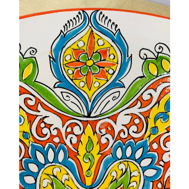White Handmade Large Ceramic Serving, Decorative or Center Table Plate, Set of 2 For Sale - Image 8 of 13