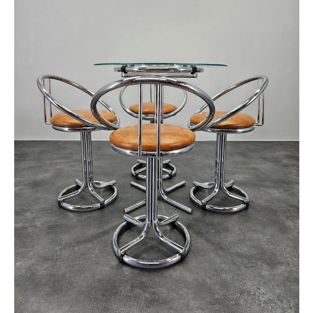 Mid-Century Modern Mid-Century Modern Dining Chairs with Table, Italy, 1970s, Set of 5 For Sale - Image 3 of 18