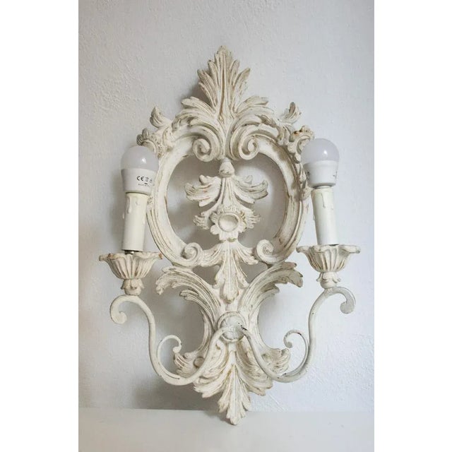 1970s Italian Wall Light in Wood, 1970s For Sale - Image 5 of 8