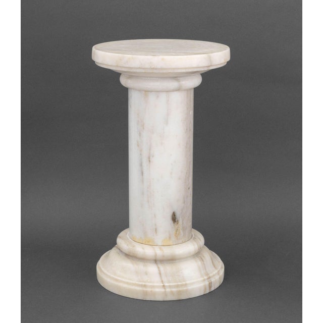 Neoclassical Style Diminutive Carved Quartz Doric Column. 18.5" H x 10.5" Diameter. Provenance: From a Tribeca Estate.
