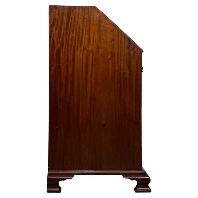 Brown Antique Georgian Mahogany Bureau, 1900s For Sale - Image 8 of 14