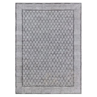 Modern Silk & Wool Rug with Geometric Design by Doris Leslie Blau For Sale