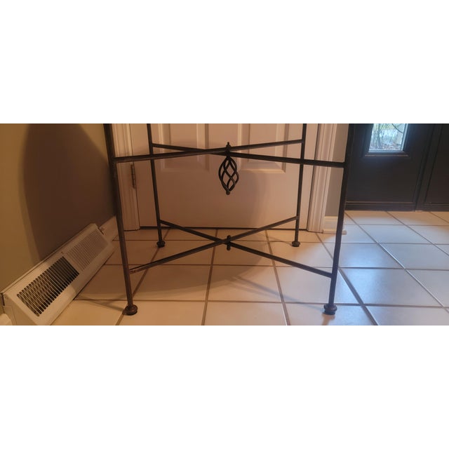 Mid 20th Century Vintage Dutch Hand Painted Metal Tray Top Accent Table on Stand For Sale - Image 18 of 18